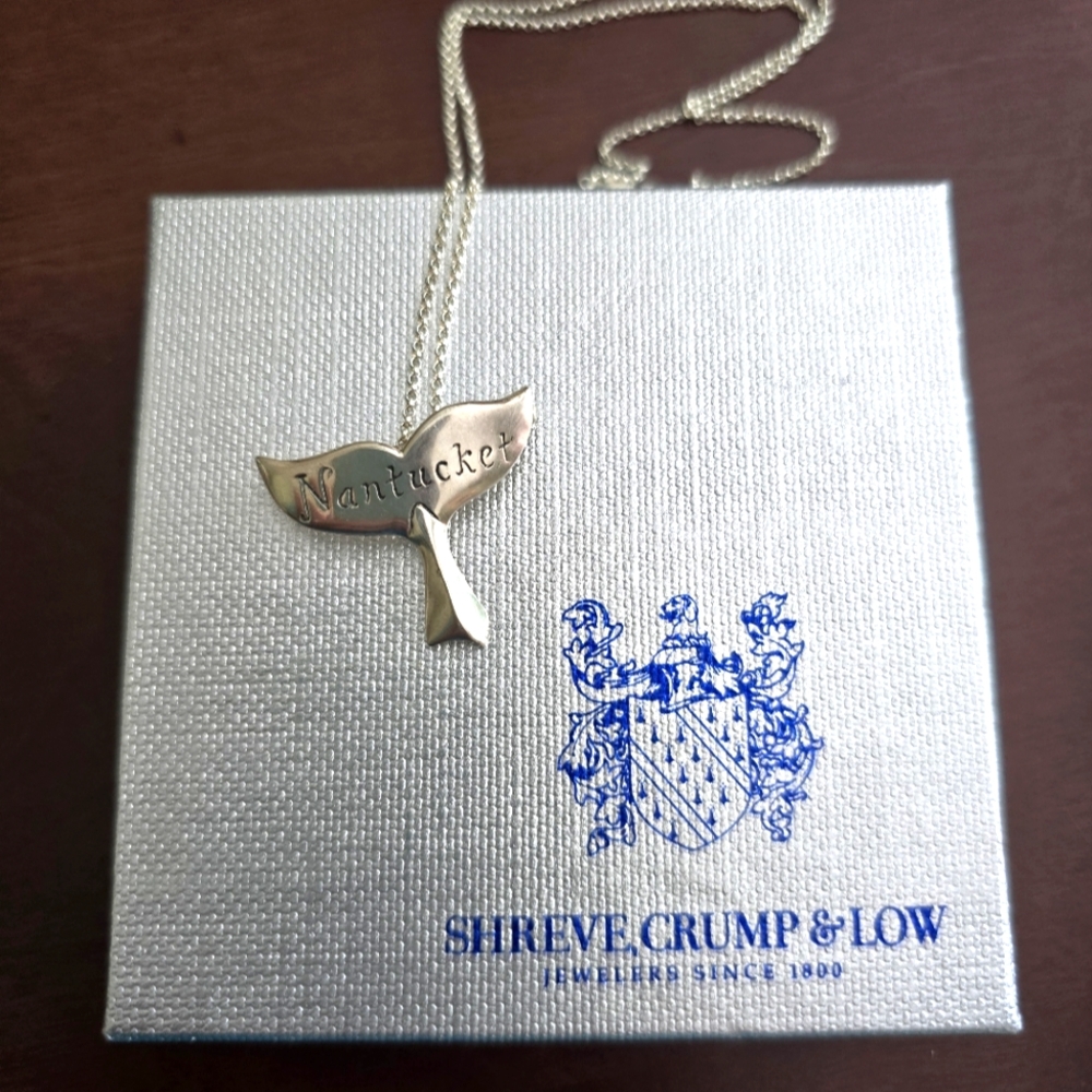 SHREVE, CRUMP & LOW Nantucket Whale Tail pin (CHAIN NOT INCLUDED)